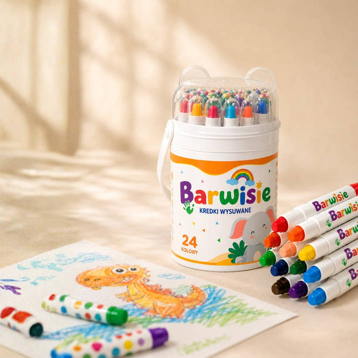 Barwisie™ - Zmywalne Kredki Wysuwane